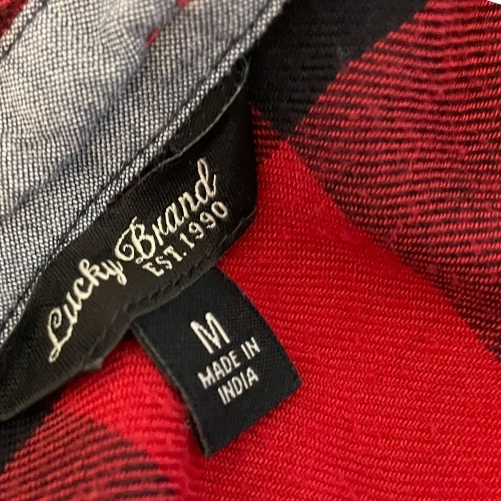 Lucky Brand Red Black Buffalo Plaid Button Down Shirt - Picture 3 of 3